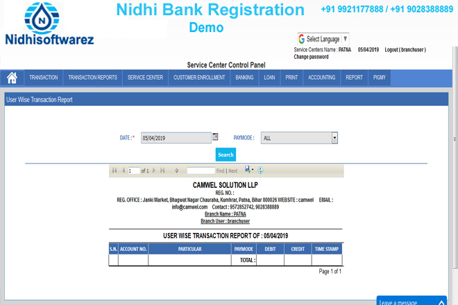 nidhi bank registration